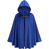 TOONRAIN Men's Adult Medieval Cloak Hoodie Velvet Renaissance Cape Halloween Dress Up
