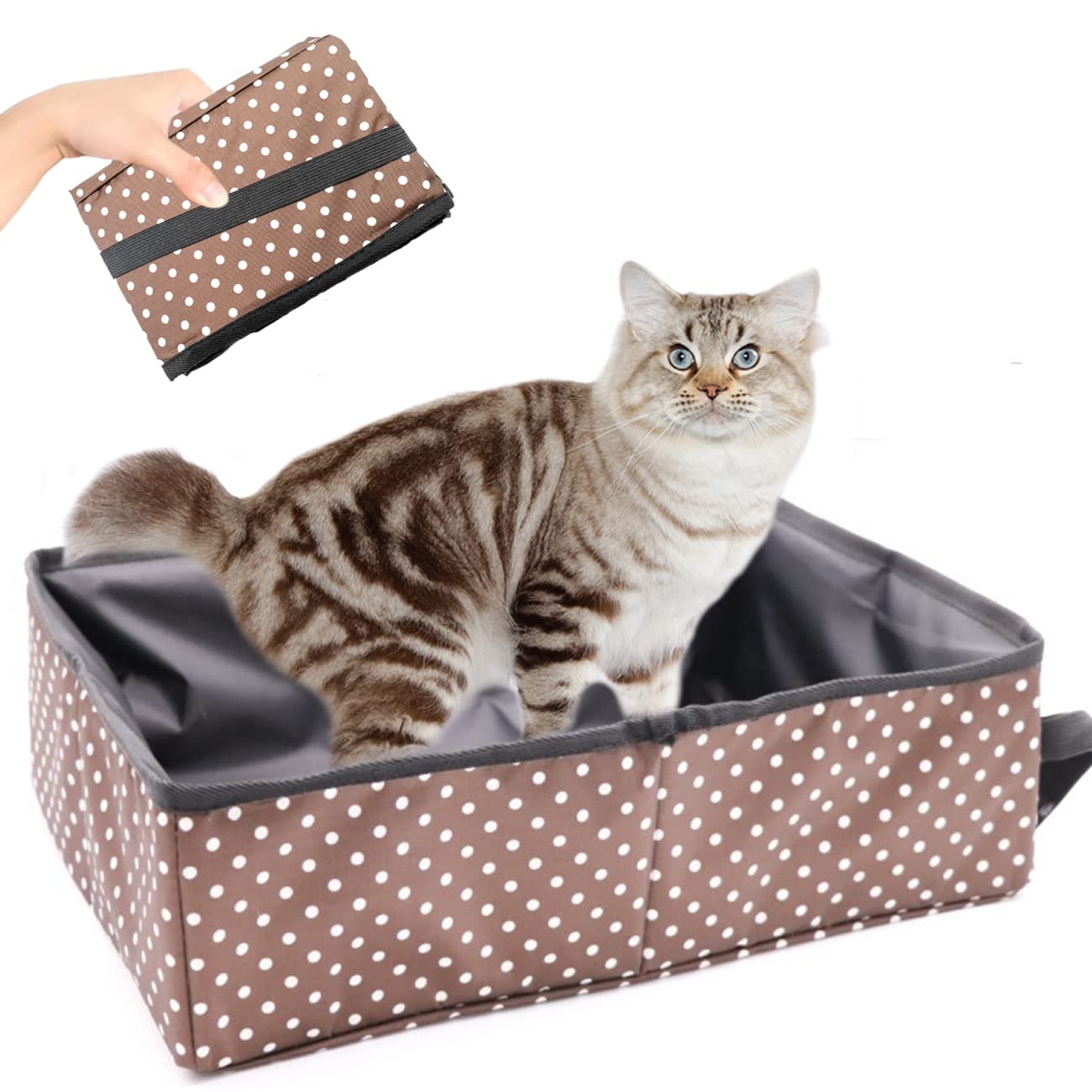 Foldable Portable Cat Litter Tray - Waterproof, Easy to Clean, Useful for Outdoors, Camping, Home Use