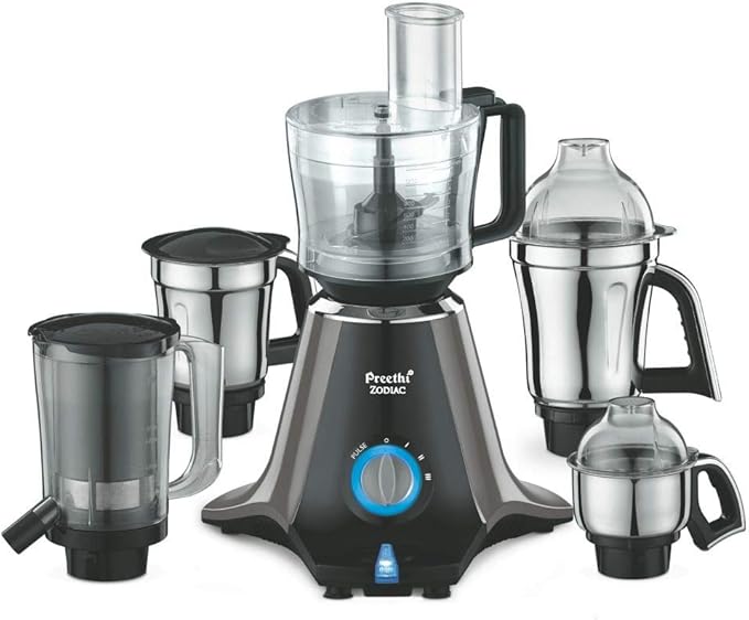 Preethi Zodiac MG 218 750Watt Mixer Grinder with 5 Jars (Black/Light
