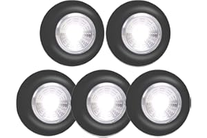 Dream Master Battery Operated LED Push Lights - Tap, Stick-on, Portable Under Cabinet Lighting - Wireless Kitchen Closet Counter Night Light 5 Pack, Black, Cool Light