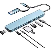 USB C Hub, 8-in-1 USB Splitter Multiport Adapter USBA Splitter Extender, Type C Dock Compatible for Laptop, Desktop, Computer