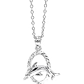 Charm America - Silver Dolphin Pendant Necklace- 925 Sterling Silver- Silver Adjustable Necklace 16"-18"
