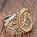 OAKKY Men's Stainless Steel Vintage Masonic Freemason Ring Biker Symbol Member Band Silver Gold Size 10