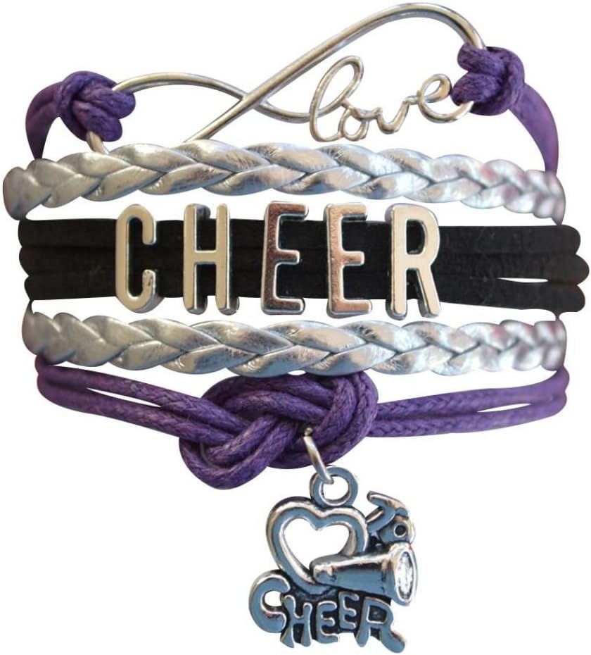 Sponsored Ad - Sportybella - Cheer Bracelet- Cheerleading Charm Infinity Bracelet- Cheer Jewelry - Gift For Cheerleader, Cheer Team.