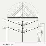 Brabantia Lift-O-Matic 50m Clothes Line UV Resistant Anthracite ø295 cm view 7