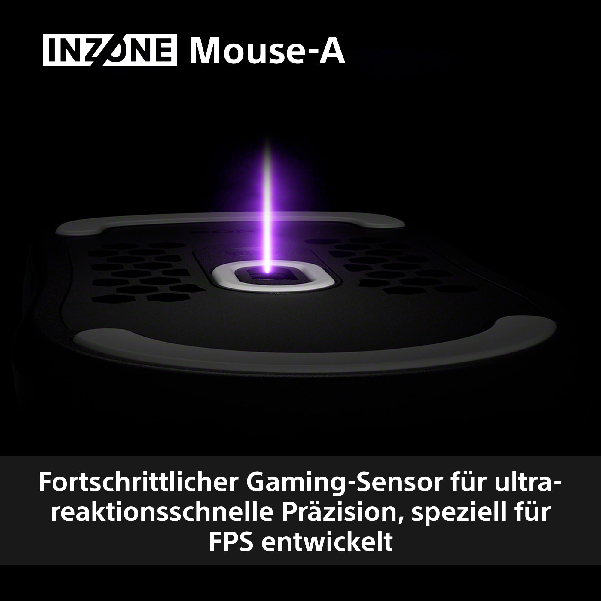 Sony INZONE Mouse-A Kabellose Gaming-Maus - Ultraleicht 48,4g, 8000Hz Polling, 30K DPI PixArt Sensor, Optische Schalter, 90 Std. Akkulaufzeit, USB-C, Fnatic Co-Designed - PC FPS Esports - Schwarz 5