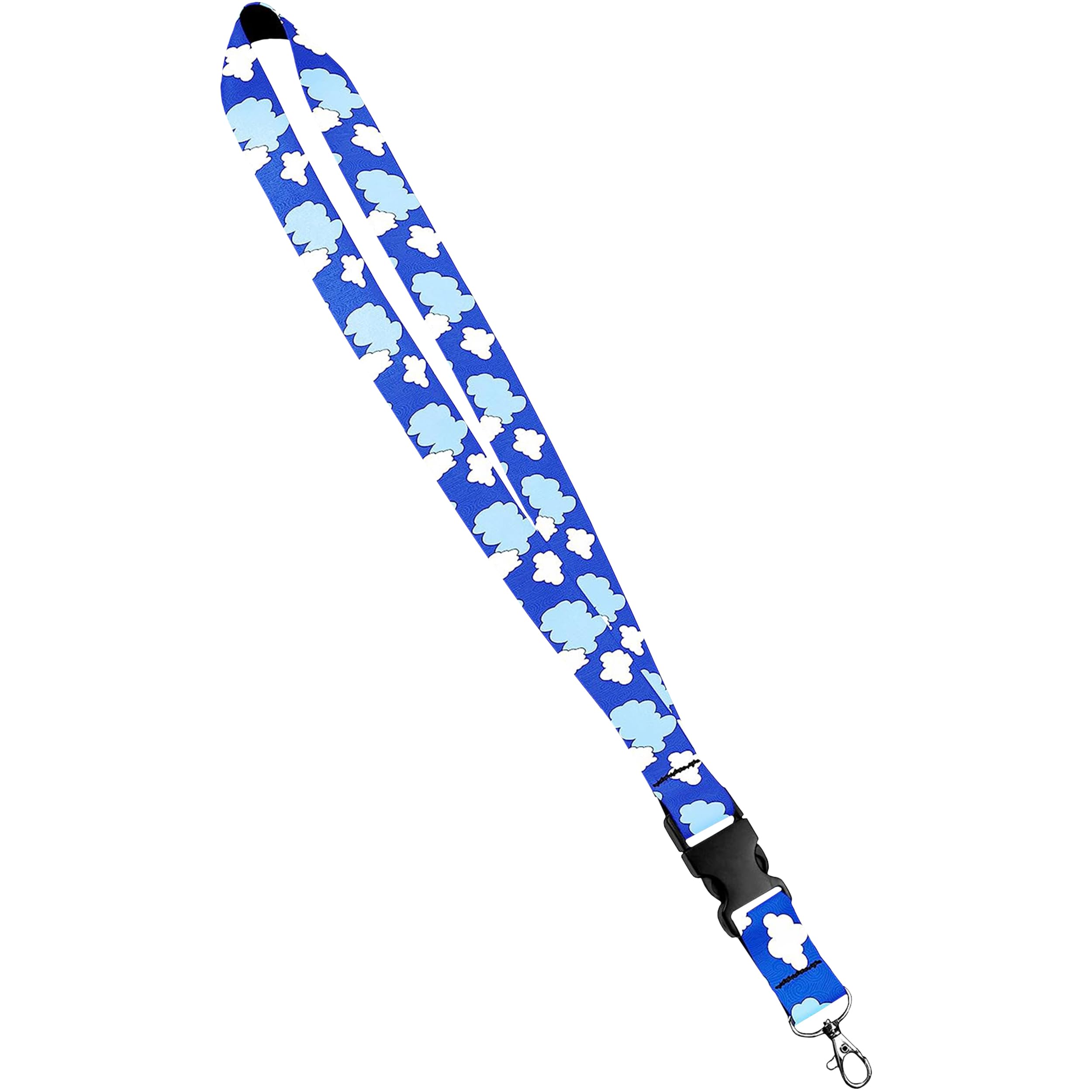 Moose Pet Wear Fashionable Lanyard - Satin Keychain Necklace, ID Badge Holder – 3/4 Inch, Clouds