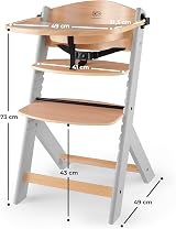Kinderkraft ENOCK 3 in 1 Wooden Highchair Gray Beechwood view 7
