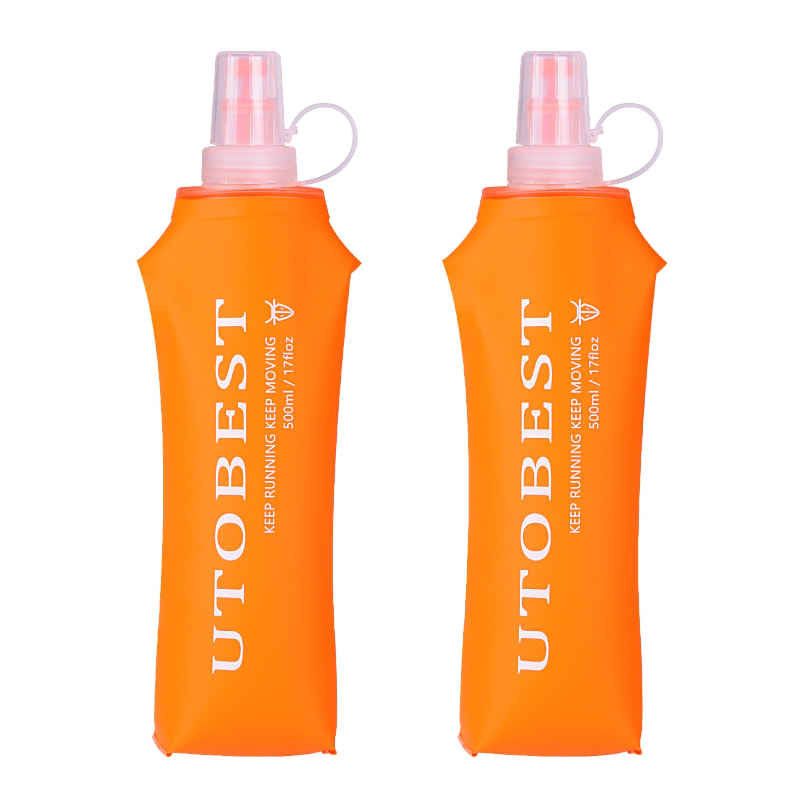 UTOBEST Soft Flask TPU Foldable Running Water Bottles Collapsible Hydration Bottles, 2PCS