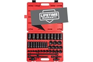 Sunex 2568, 1/2 Inch Drive Master Impact Socket Set, 43-Piece, SAE, 3/8 Inch - 1-1/2 Inch, Standard/Deep, Cr-Mo Alloy Steel, 