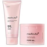 medicube Salmon PDRN Daily Skincare Duo: PDRN Marshmallow Whip Cleanser and Pink Collagen Jelly Pad