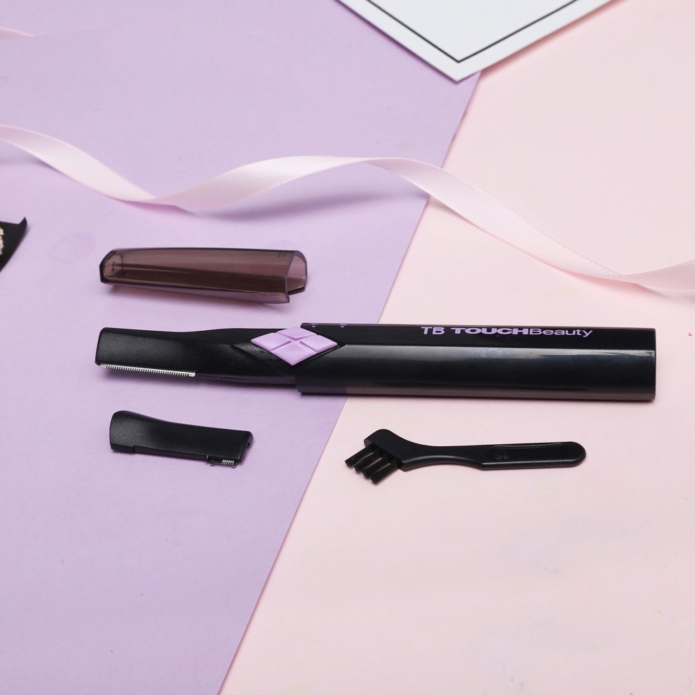 TOUCHBeauty Eyebrow Hair Trimmers for Women Facial Body Hair Shaver with 2 Cutting Head Battery Powered AS-1158