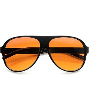 Retro 80s Tear Drop Plastic Aviator Sunglasses w/Blue Blocking Lens