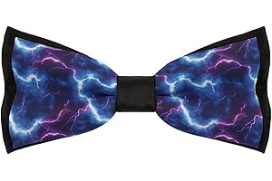 TZTTZT Purple Blue Lightning Print Bow Ties for Men - Adjustable Men's Bowtie, Pre-tied Bow Ties for Men Wedding Party