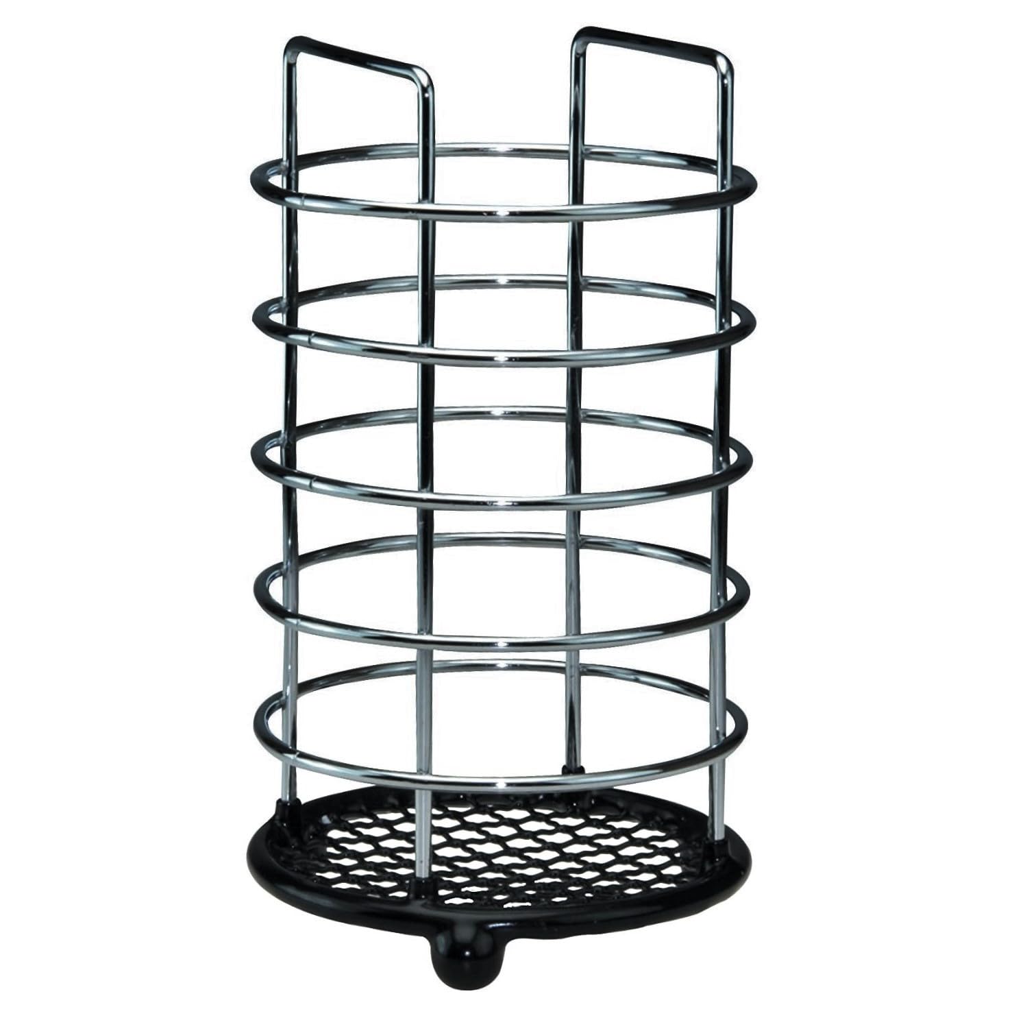 Apollo Dipped Black Utensil Holder, Chrome