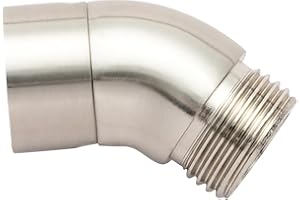 JASYA Elbow Shower Head Adapter All Metal Handheld Shower Head Elbow Adapter G1/2" Shower Head Extension Arm Connector Shower Arm Extension Showeradapter For Extension Pipe (Brushed Nickel, 135°)