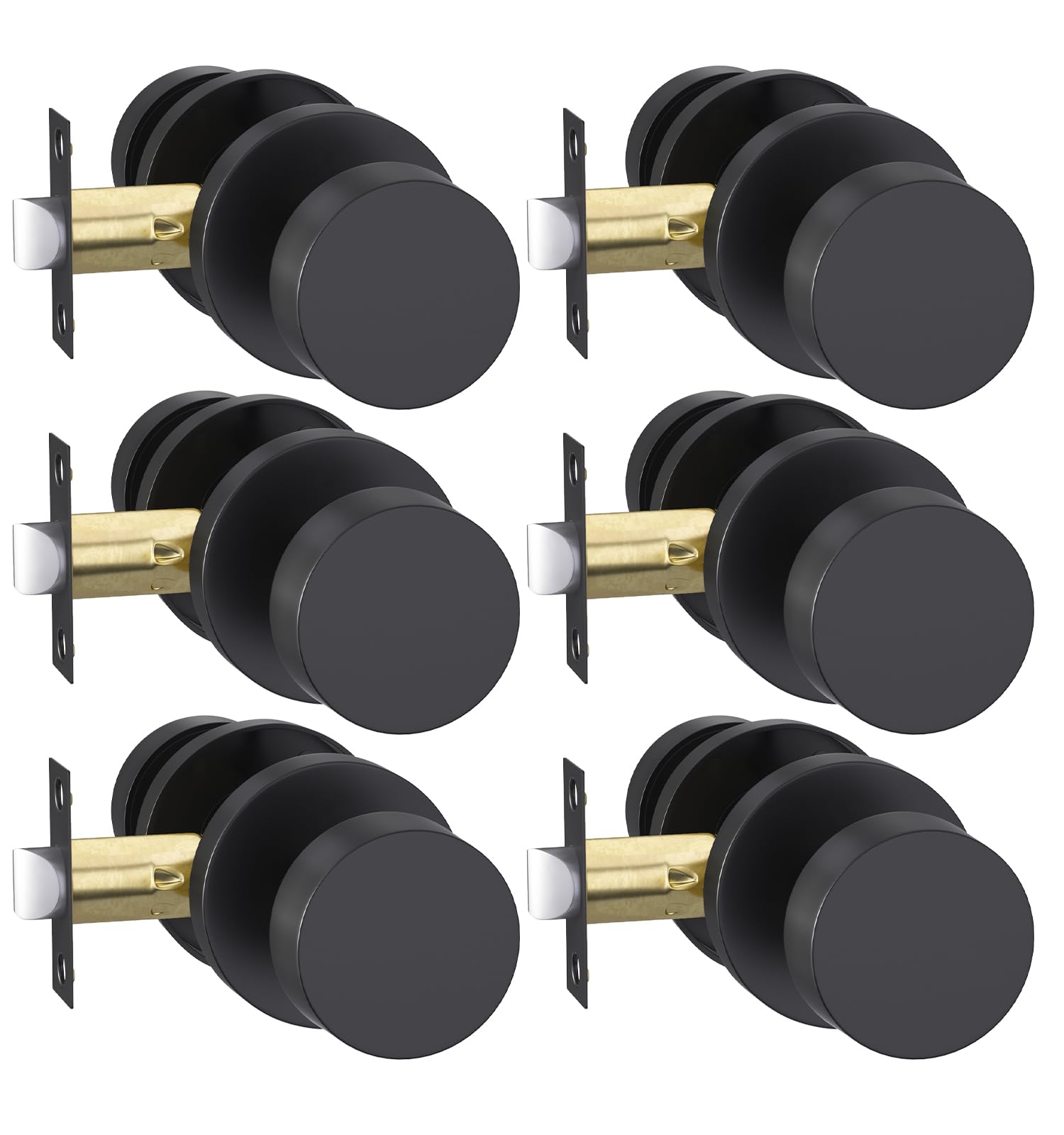 Photo 1 of Goldenwarm Black Closet Door Knobs, Heavy Duty Zinc-Alloy Passage Matte Black Interior Door Knobs, Indoor Doorknobs for Hallway, Closet (6 Pack)