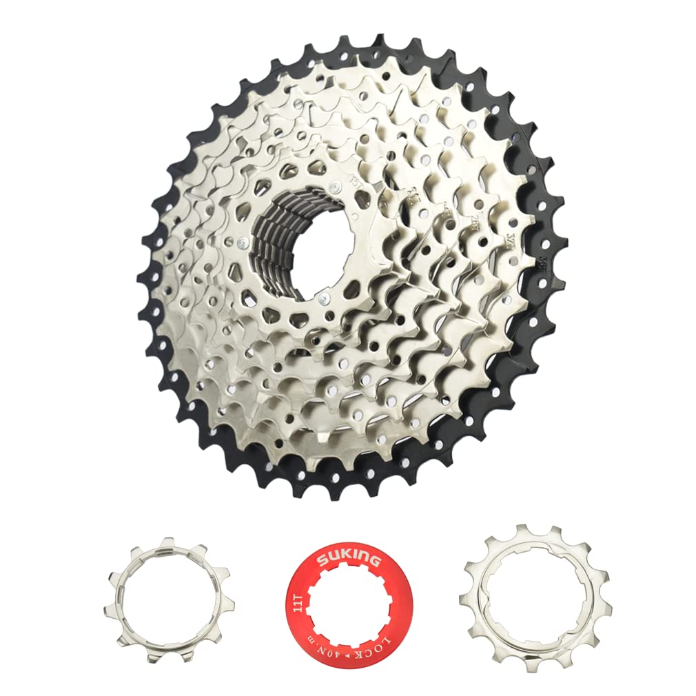 CYSKY 9 Speed Cassette 11-36T Cassette Fit for Mountain Bike, Road Bicycle, MTB, BMX, Sram Sunrace Shimano ultegra xt (Light Weight) (11-36T)