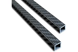 CNCARBONFIBER 2pcs 3K Roll Wrapped Carbon Fiber Square Tube 10x10x8x420MM,1.0MM Wall Thickness,Twill Matte Finish