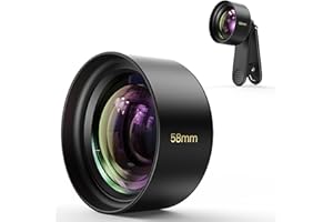 BORCORZ 【2024 Upgraded】 58mm Telephoto Lens for iPhone, Pixel, Samsung Galaxy, OnePlus, Huawei, and Other Phones, Phone Camera Lens Attachment for iPhone, Universal Clip Included
