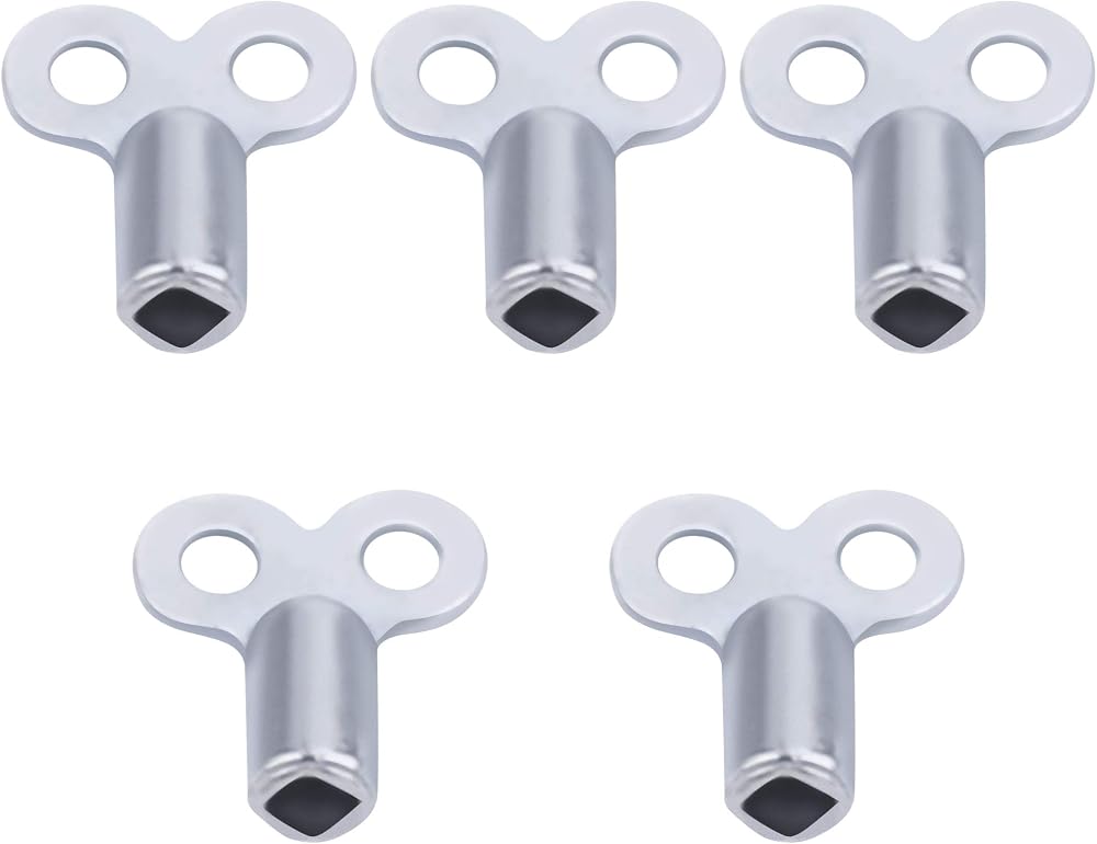 Dermasy 5PCS Square Radiator Bleed Keys Zinc Alloy for UK Radiators & Heaters