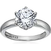 Amazon Essentials Sterling Silver Solitaire Ring set with Round Infinite Elements Cubic Zirconia (previously Amazon Collection)
