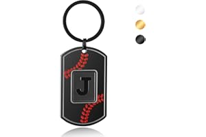 Miss Chipmunk Graduation Easter Gifts-Initial Keychain Gifts for Men,Baseball Dog Tag Mens Keychains