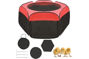 Chicken Brooder Box for Chick Starter Kit - 2025 Upgrade Double Door Chick Brooder Pen/Chicken Playpen/Chick Tent Baby Chicke