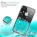 LeYi for iPhone 4S Case for Girls Women, Cute Shiny Glitter Moving Quicksand Clear TPU Protective Phone Case Cover for iPhone 4/ 4S/ 4G Turquoise