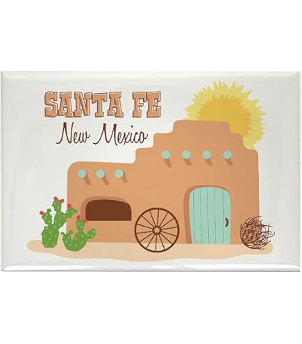 Santa Fe New Mexico Souvenir Magnet - 2 Inch Die Cut Destination Refrigerator Magnet