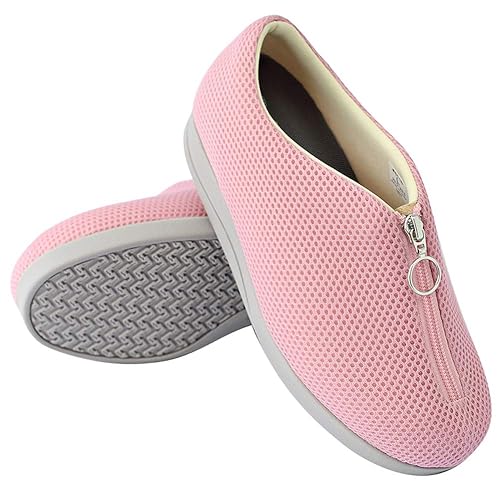 Mejormen Womens Extra Wide House Shoes Diabetic Slippers Recovery Footwear Lightweight With Zip Closure For Seniors Swollen Feet