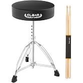 GLEAM Drum Throne Height Adjustable - Drum Seat Thick Padded Universal Drum Stools with Anti-Slip Feet Drum Chair Black