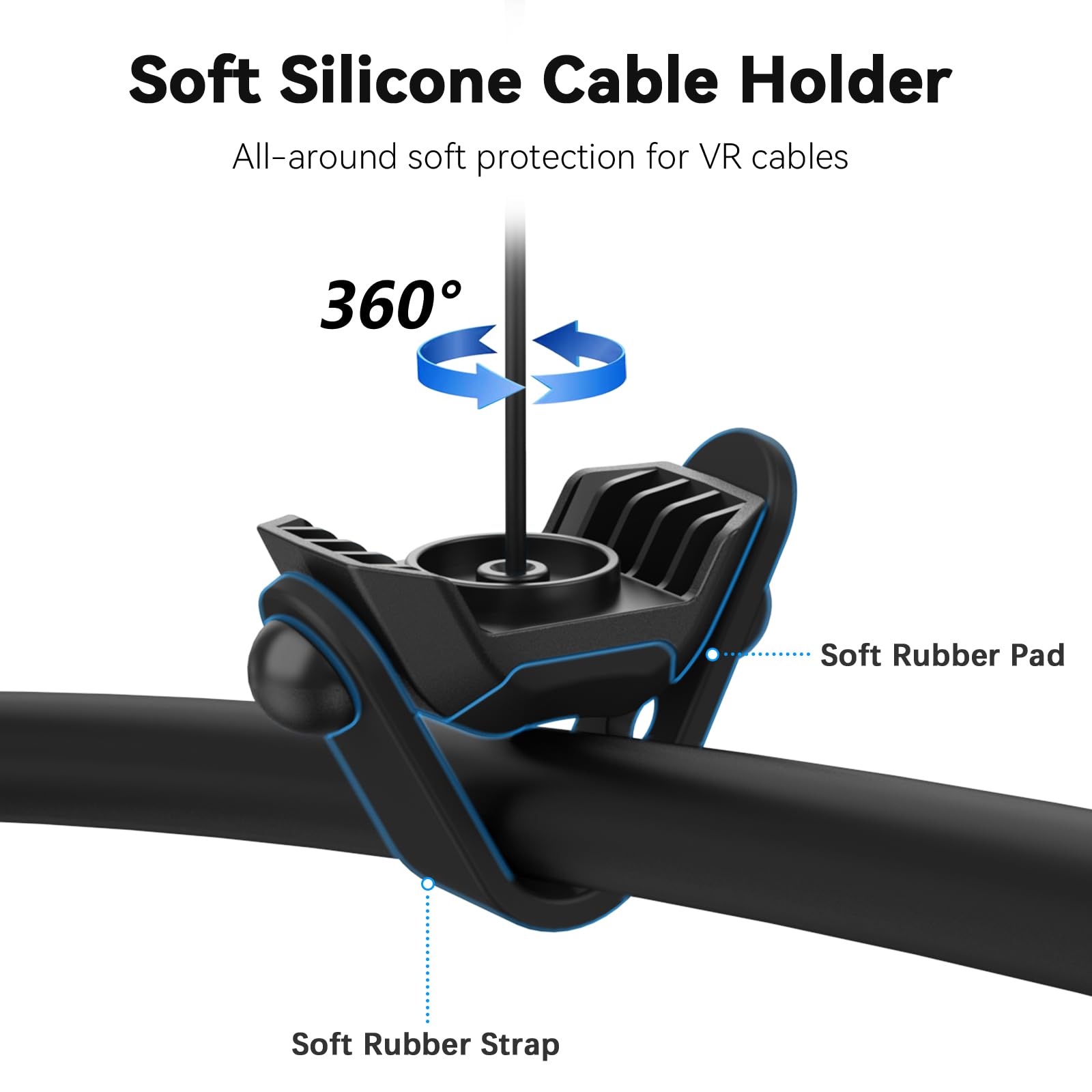 AMVR VR Cable Management System, 6 Packs Ceiling Pulley System Compatible with Meta Quest 3S/3/2/Valve Index/Rift S/PSVR/HTC VR Cord Accessories(VR Link Cable Not Included)