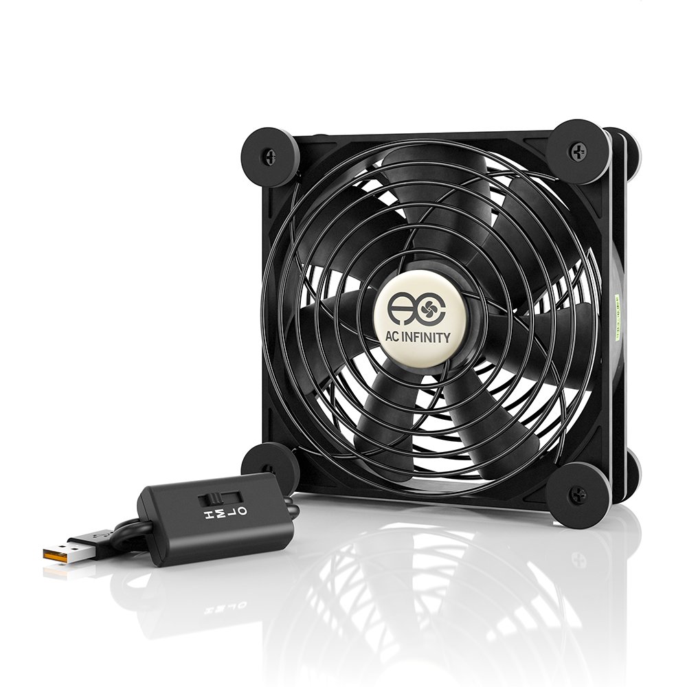 AC Infinity MULTIFAN S3, Quiet 120mm USB Fan, UL-Certified for Receiver DVR Playstation Xbox Computer Cabinet Cooling