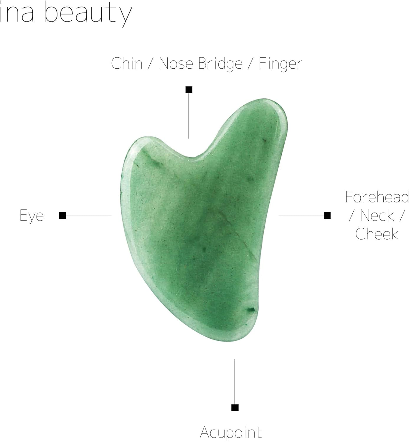 Large Gua Sha Heart by ina beauty - Natural Jade Stone for Face to Lift, Decrease Puffiness and Tighten: Electronics