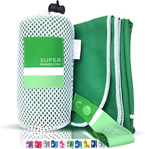 Super Towel for Sports, Beach & Travel — Lightweight, Compact, Absorbent, Quick-Drying, Soft Microfiber Suede — Awesome for pool, gym, yoga, bath, camping (Medium 40x20", Extra Large 60x32")