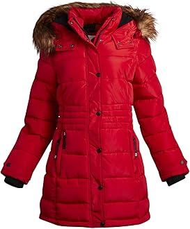 Canada Weather Gear Women's Heavyweight Long Length Bubble Puffer Jacket