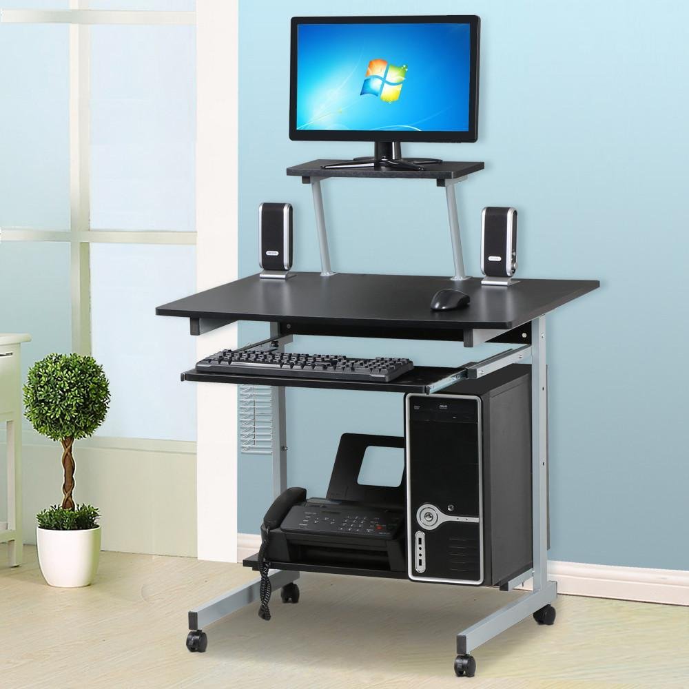 Go2buy Small Spaces Computer Desk With Keyboard Tray Drawer And Printer
