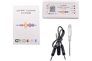 LC1000A WiFi SPI Music Spectrum Controller for LED Digital Pixel Strip 1024 Pixels LED Screen Controller Built-in mic & AUX, 