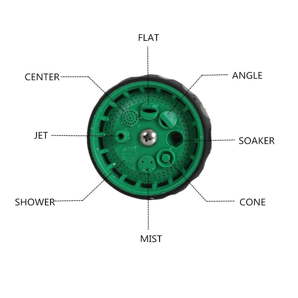 Elvoes Garden Hose Nozzle, Heavy Duty 8 Pattern Adjustable Watering Nozzle, High Pressure Hand Sprayer for Watering Plants, Car Wash, Pets Showering