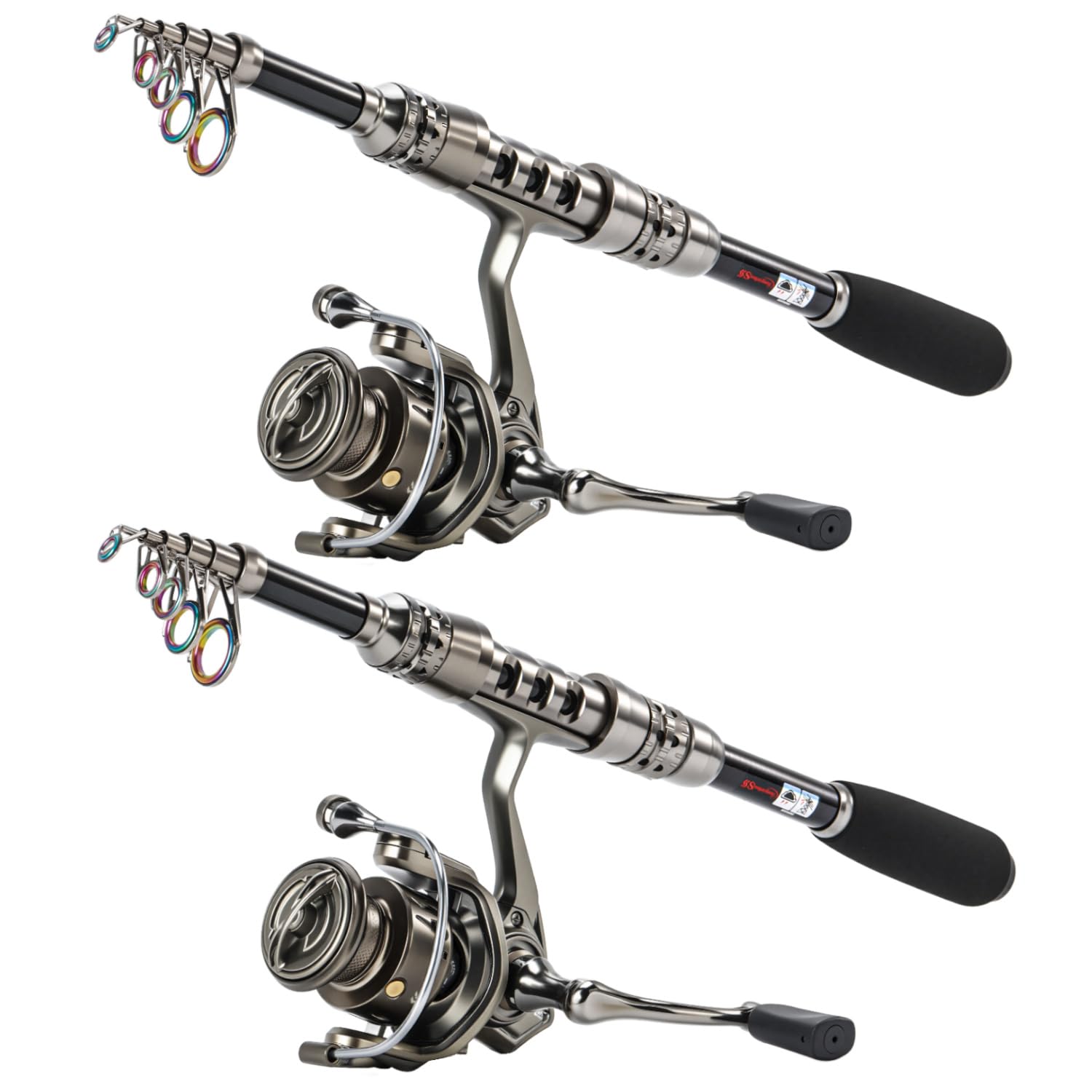 Photo 1 of Sougayilang Fishing Rod and Reel Combo – 5.9FT Telescopic Carbon Fiber Fishing Pole with 12+1 BB Spinning Reel- Fishing Rod and Reel- 2PACK