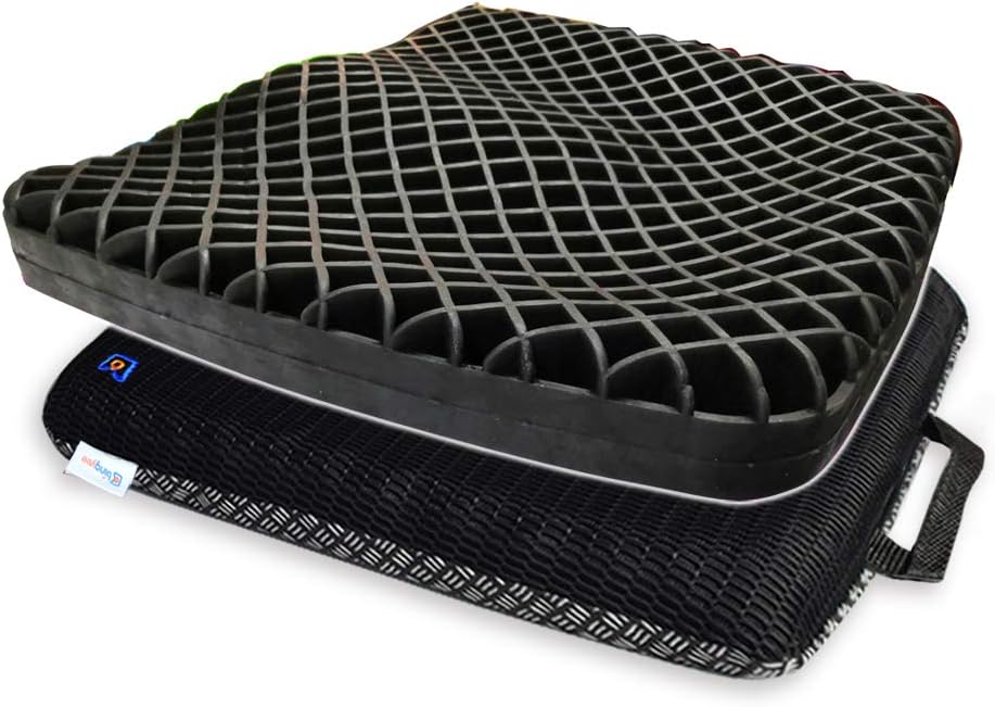 Bingyee Coccyx Seat Cushion 3D Ventilated Grid Cooling Double Gel Seat Cushion for Pressure Relief, Orthopedic Chair Pads for Office Chair, Car Seat Cushion, Wheelchair, Mobility Scooters or Home: Home & Kitchen