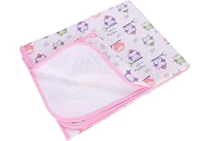 PENINSULA LOVE Baby Waterproof Bed Pad Reusable Bed Wetting Incontinence Cover Washable Mattress Pad Breathable Cotton Pee Pads Protector Heavy Absorbency Cartoon Urine Bed Underpad Toddler Dipper Changing Pad