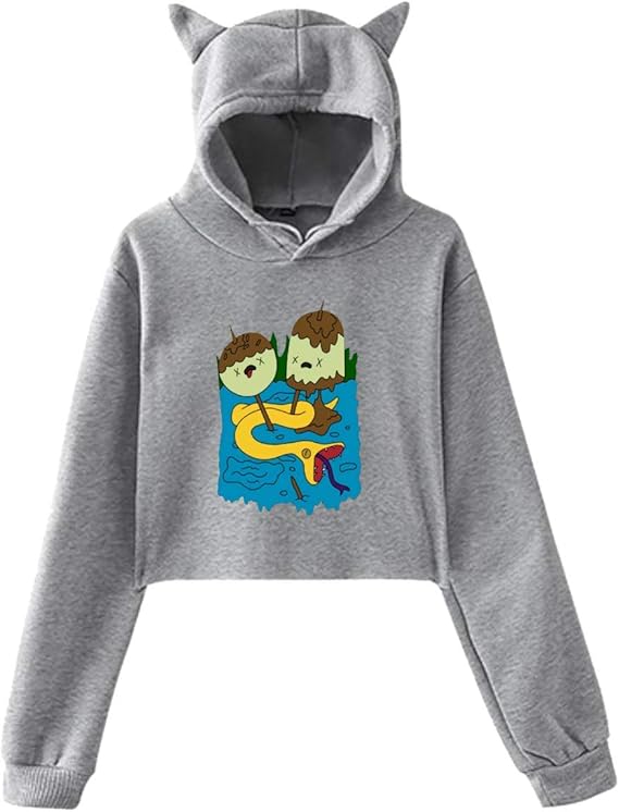 Amazon プリンセスバブルガム女性の女の子猫耳パーカーセーター露出おへそパーカー長袖かわいいパーカー生き抜く トレーナー パーカー 通販