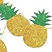NICROLANDEE 8 Pcs Tropical Glitter Gold Pineapples Bunting Banner Tropical Fruit Garland & 10 Pcs Green Tassel Garland for Luau Wedding Birthday Summer Hawaii Party Decorations