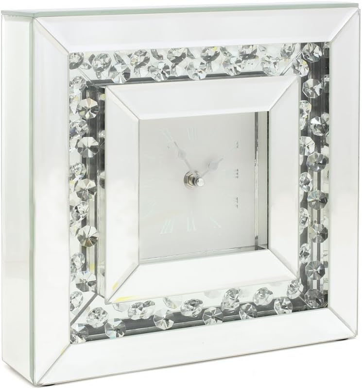 Floating Crystal Square Mantel Clock Amazon.co.uk Kitchen & Home