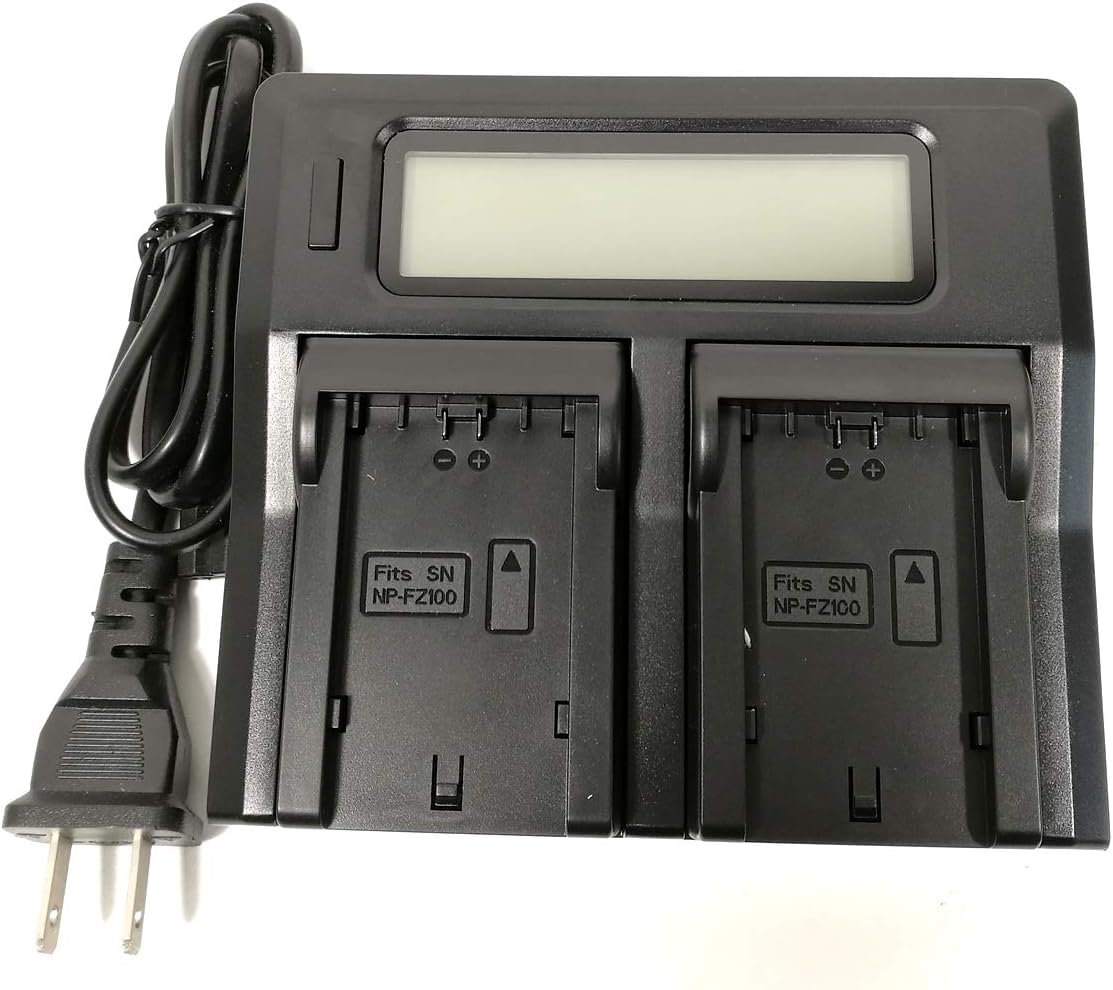 Quick/Fast LCD-Display Double Mains Battery Charger for Sony NP-FZ100 ILCE-9 ILCE9 a7r3 M3 A9 A7RM3 BC-QZ1 Digital Camera