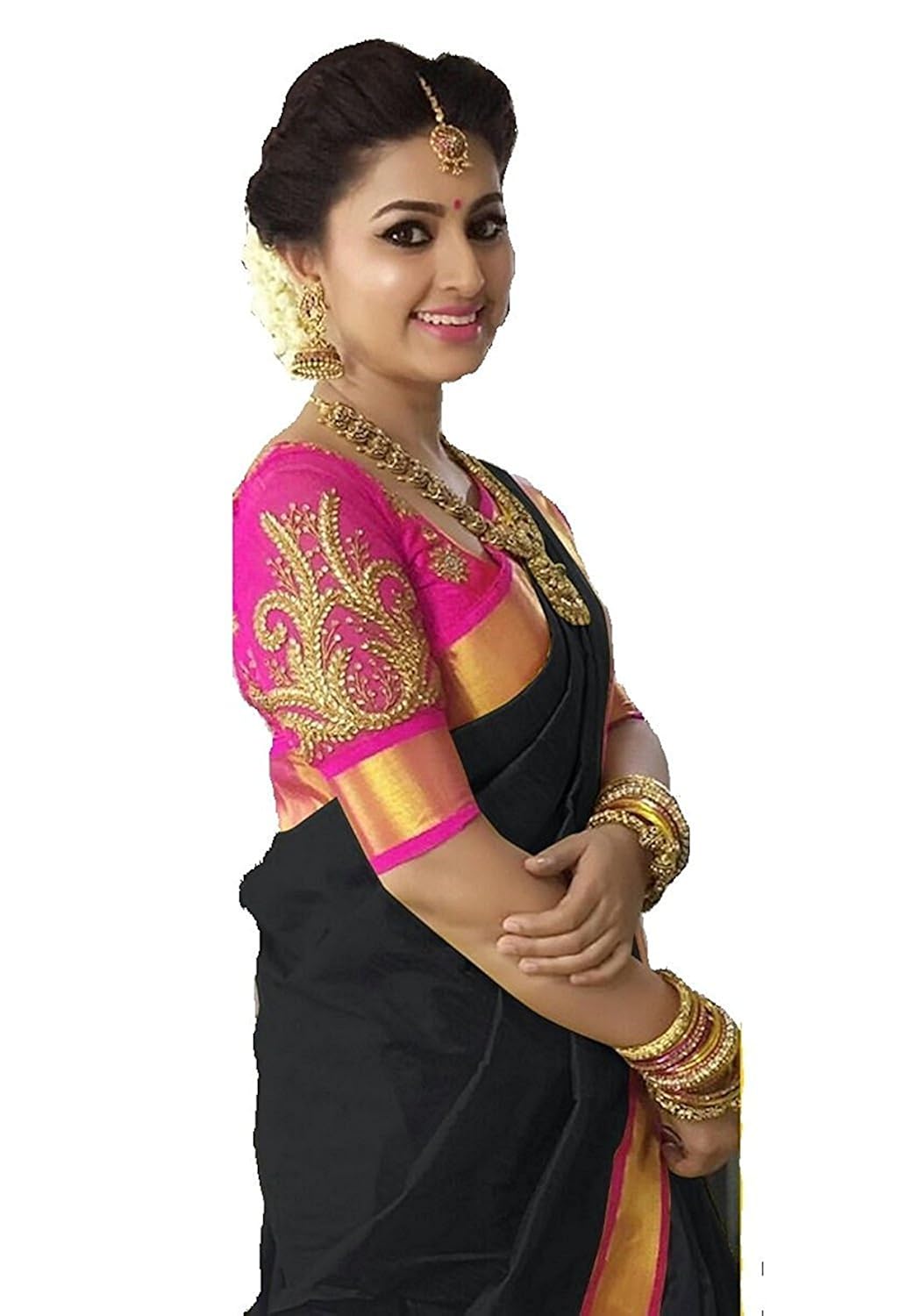 jenny fashion women's embriodered chanderi cotton saree