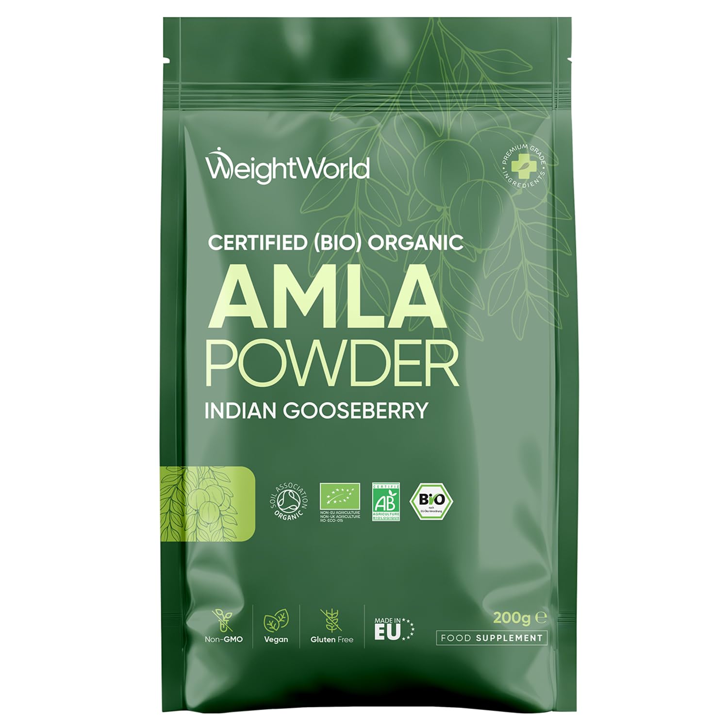 Organic amla Powder - Rich Source of Vitamin c - Indian Gooseberry for Hair Masks & Nourishing Drinks - Alternative to Vitamin c Tablets - Vegan Powder