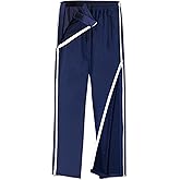 Unisex Tearaway Pants with 2 Side Zippers Snaps for Post Surgery Men Cotton Rip Off Breakaway Pant for Hip Replacement